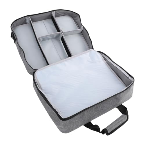 LiebeWH Mixer Travel Bag, Canvas Audio Mixer Carrying Case with Multi Pockets, Padded Interior, Adjustable Shoulder Strap for DJ Podcast Recording Gear and Cables