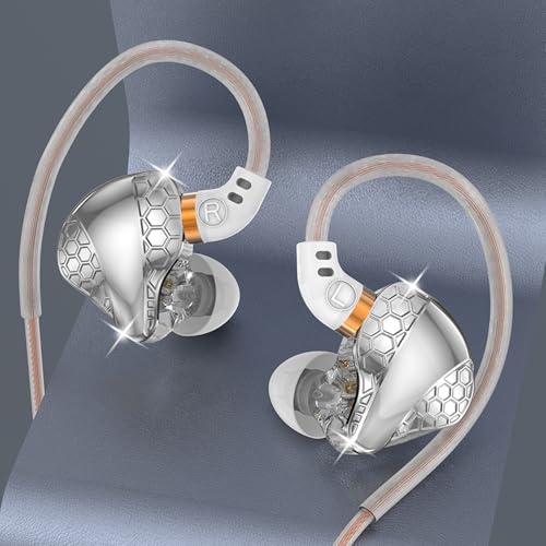 2 Pack in Ear Monitor Headphones, H89 IEM Earphone Wired Earbud | IEM for Gaming Music, Powerful Bass Crystal Clear Sound Ear Buds with Mic, Earbuds for Computer,School,Students 3.5 Plug - color: Black+White