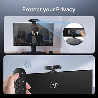 DEPSTECH 4K Webcam, Ultra HD 1/2.55'' Sony Sensor 3X Digital Zoom Autofocus | Dual Noise-Canceling Microphones, Remote Control, 80° FOV, Streaming Webcam for PC Mac Laptop Video Call Zoom Skype Teams