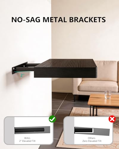 WALI Soundbar Mount for Sonos Arc and Sonos Arc Ultra, Set of 3, Black | Sound bar Wall Mount Bracket Under TV, Soundbar TV Floating Wall Shelf for Living Room, Home Theater Up to 22Lbs, (SON003-H) - color: Black