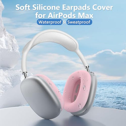 Silicone Ear Pads Case Cover for AirPods Max 2/1 Headphones Cushions, Pink - color: Pink-MGEB