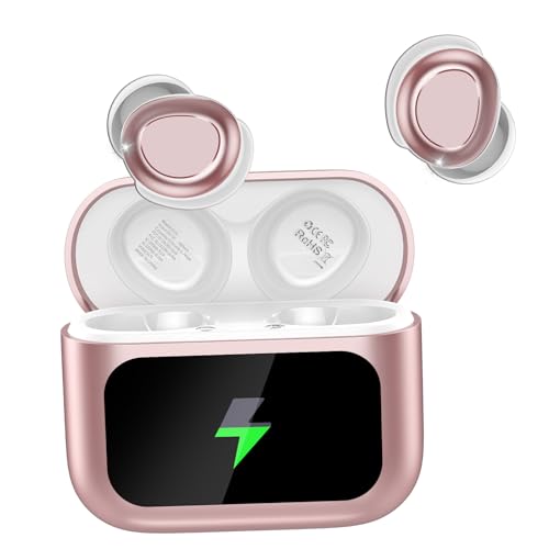 Earbuds Bluetooth 5.4 in Ear Sleep Headphones, Small Design Mini Sleep Earbuds for Side Sleepers with Sleep Mode, 48H Playtime Sleep Earphones Clear Calls, Peachrose