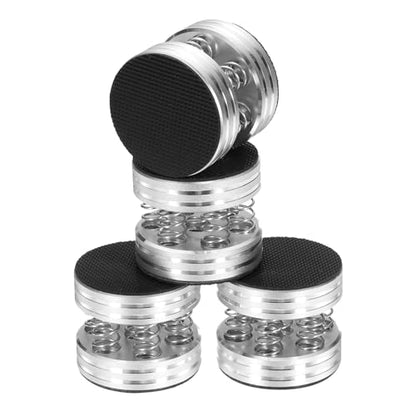 MECCANIXITY 4 Pcs Subwoofer Isolation Pad, 45x40mm Speaker Isolation Pad Feet Speaker Spikes Turntable Audio Studio Monitor Isolation Pad for Audio Equipment, Silver