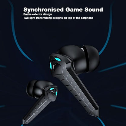 Low Latency Bluetooth Gaming Earbuds 45ms Dual Modes Wireless Earphone Stereo Sound with Built in Mic for Phone Laptop PC, 13mm Driver, 8H Battery (Black) - color: Black