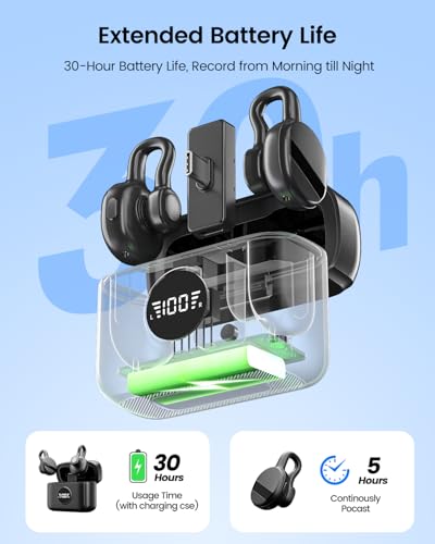 ZVVN Mini Wireless Microphone with USB-C Plug for iPhone 15/16 & Android, Lavalier Microphone with Noise Cancellation, 30H Battery, for Video Recording, Podcast, YouTube, TikTok, Live Streaming