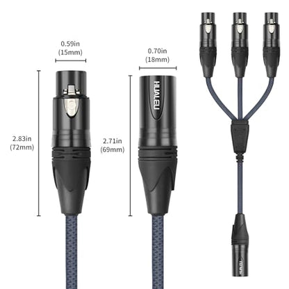 5FT 3Pin XLR 1 Male to 3 Female Y Splitter Cable,3 Way XLR Splitter Balance 1 Male to 3 Female Audio Cable for Mixer, Microphone,3 Microphones are Connected to one Input - size: 5Feet, style: XLR 1 M To 3 F