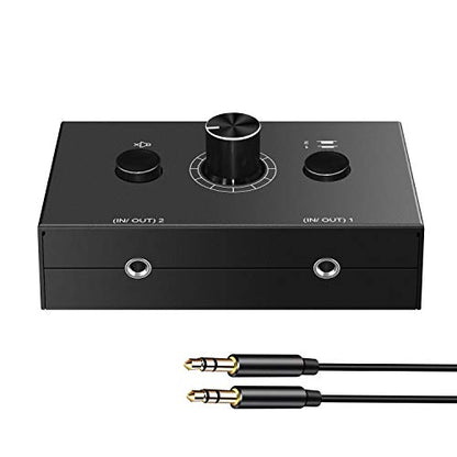 3.5mm Audio Selector Audio Switcher, Speaker Switch, AUX Switch Box, AB Switcher Selector, Bi-Directional (3.5mm 1In-2Out/2In-1Out)