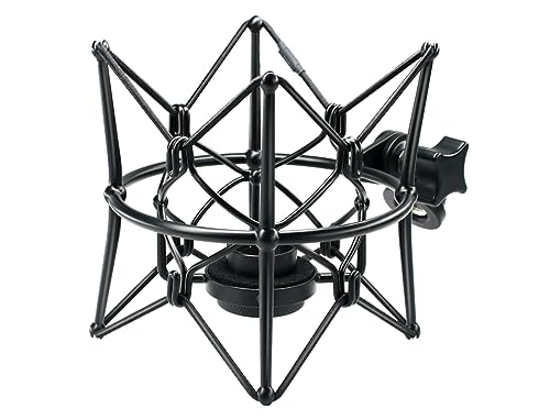 Microphone Shock Mount Anti-Vibration Mic Holder Spider Recording Mic Shockmount Stand Compatible with Neumann U87 Ai, U89 i and TLM 67 (Black)