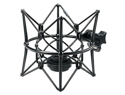 Microphone Shock Mount Anti-Vibration Mic Holder Spider Recording Mic Shockmount Stand Compatible with Neumann U87 Ai, U89 i and TLM 67 (Black)