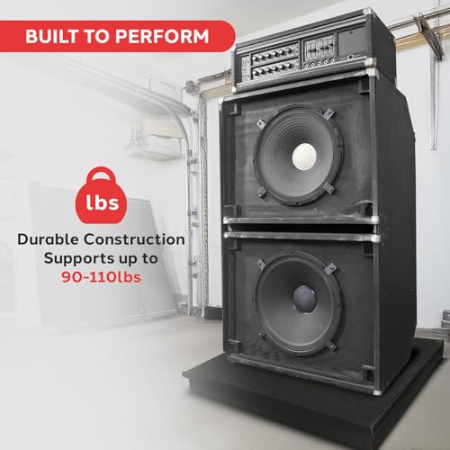 Pyle Pro Audio PA Speaker Platform Pad - 22.5’’ x 17.8’’ Acoustic Isolation Base, Lab-Tested Sound Dampening, High-Density Foam, Reduces Vibration & Resonance, Perfect for Studio Monitors, Subwoofers