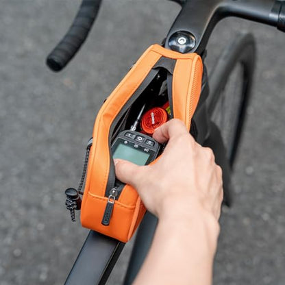 ROCKBROS Top Tube Bike Bag Narrow Slim Design Lightweight Portable | Adjustable Straps,2 Inner Net Pockets,Elastic Rope,Reflective, Compatible with iPhone 14/13/12 Pro Galaxy S22/S21,Road MTB - color: STYLE 4