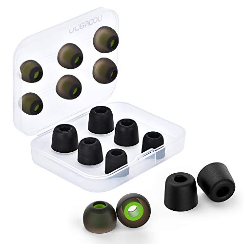 [6 Pairs] Earphone Tips S M L for in Ear Headphones, 12pcs Anti-Slip Silicone Earbud and Memory Foam Ear Bud Tips, Noise Cancelling 5mm-7mm Earbud Tips