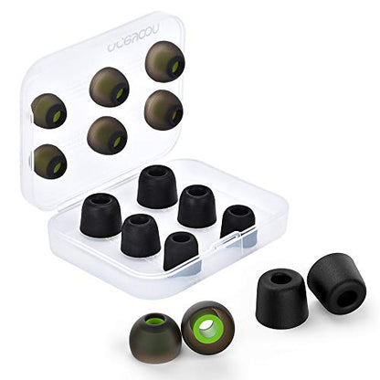 [6 Pairs] Earphone Tips S M L for in Ear Headphones, 12pcs Anti-Slip Silicone Earbud and Memory Foam Ear Bud Tips, Noise Cancelling 5mm-7mm Earbud Tips