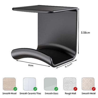 HomeMount Under Desk Headphone Hanger, Adhesive Hook, Black 2 Pack - color: Black-2P