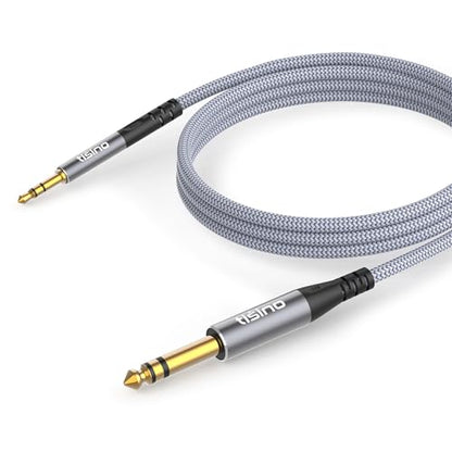 Tisino 1/8 to 1/4 Stereo Cable, 3.5mm to 1/4 Adapter Aux Cord, 10 FT | 3.5mm to 1/4" TRS Aux Cord for Guitar, Keyboard, Laptop, Speaker, Amp, Gold-Plated Shielded Stereo Cable - size: 3m/10ft