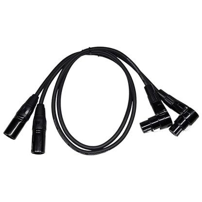 Right Angle Female XLR to Straight Male XLR Plug Cable, 3-Pin to 3-Pin, 2 Pack, 1Ft - size: Right Angle Female 1-Feet