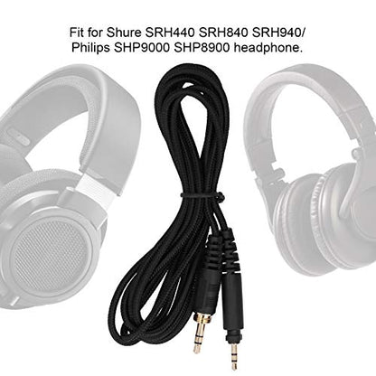 2.5mm to 3.5mm, 2.5mm to 6.35mm Male to Male Headphone Audio Cord Connector for Shure SRH440 SRH840 SRH940 SHP9000 SHP8900 Etc