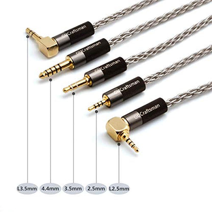 0.78mm 2Pin 6N Single Crystal Silver 2.5mm/4.4mm Balance Earphone Upgrade Cable for Oriolus Audeze iSINE20 LCDi3 64audio A12t TIA RE2000 Legend X Billie Vision VE6 DUNU SA6 (2.5mm Plug) - size: 2.5mm Plug