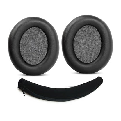 Earpads and Headband Replacement Compatible with Anker Soundcore Space Q45 Bluetooth Wireless Over-Ear Headphone Ear Pads with Softer Protein Leather/Memory Foam