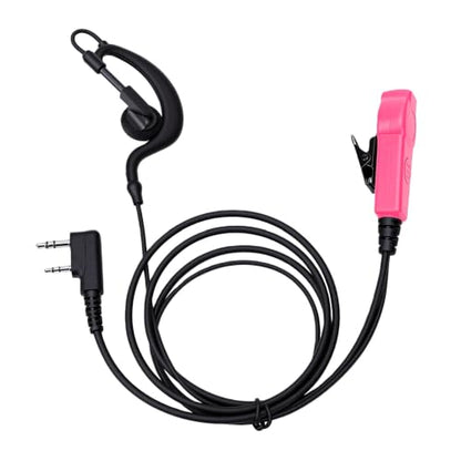 2 Pin G Shape Radio Earpiece with Microphone, HandsFree Headset for TK Series Two Way Radio