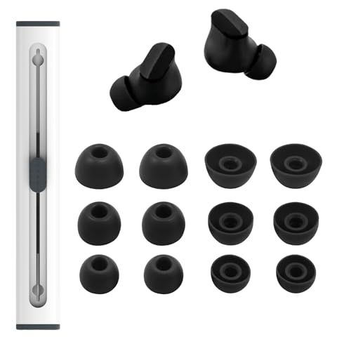 6 Pairs Replacement Silicone Ear Tips Compatible with Beats Studio Buds/Fit Pro/Studio Buds +, Silicone Earbuds Eartips Buds Cover Set for Beat Studio Buds (Black) - color: Black with Pen