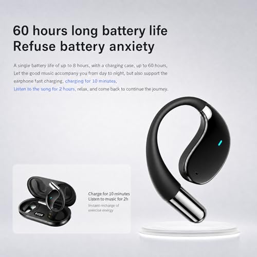 Wireless Headset Wireless Headphones Handsfree Call Wireless Earpiece Noise Cancellation Earbud Earphones Mic Compatible with Cell Phones Car Driver Trucker Business Office (Black with Box) - color: Black with box