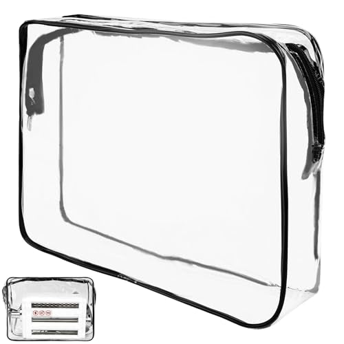 Clear Storage Bag for Stand Mixer Attachments, PVC Stand Mixer Accessories Storage Organizer with Zipper (Black)