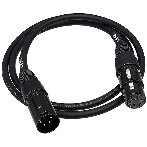 CNCESS 4-Pin XLR Male to Female Balanced Extension Cable, 3 ft, 1 Cable - size: 3 Feet, 1-Pack