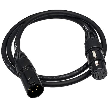 CNCESS 4-Pin XLR Male to Female Balanced Extension Cable, 3 ft, 1 Cable - size: 3 Feet, 1-Pack