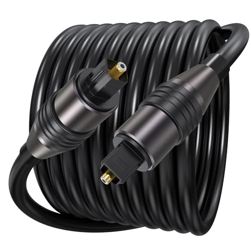 Optical Audio Cable 15ft, Toslink Fiber Optic Digital S/PDIF Cord for TV Soundbar Home Theater Compatible with Bose Samsung VIZIO LG Sony Xbox PS5