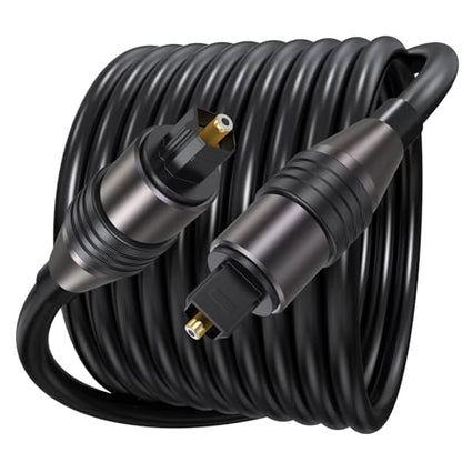 Optical Audio Cable 15ft, Toslink Fiber Optic Digital S/PDIF Cord for TV Soundbar Home Theater Compatible with Bose Samsung VIZIO LG Sony Xbox PS5