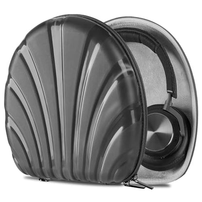 Geekria PRO Rugged Headphones Case Compatible with B&O Beoplay H9/HX, Skullcandy Crusher ANC 2 and More, Hard Shell, Durable, Multi-Layer Protection Travel Carrying Bag (Seashell, Black) - color: Black