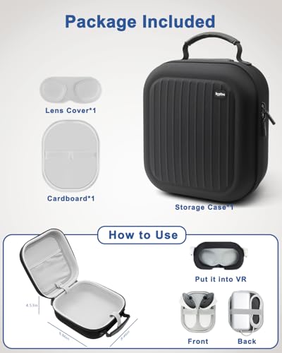 Hard Carrying Case for Meta Quest 3S/Quest 3/Steam Frame/Vision Pro Black - color: Black