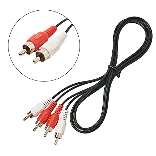 QDiShi (2 Pcs) RCA Stereo Audio Cable, 2-RCA Male to 2-RCA Male (5 FT), Stereo Audio 2RCA Cord Male to Male Connector