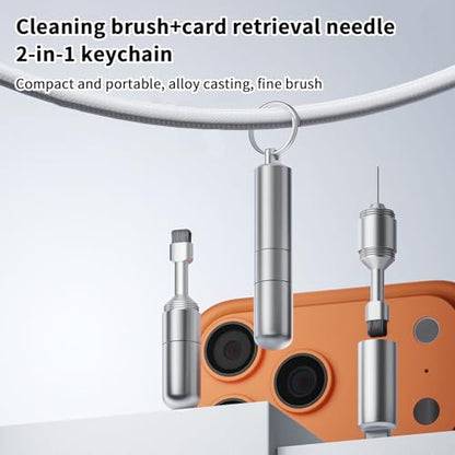 2 In 1 Sim Card Tray Removal Tool Eject Pin Earbuds Cleaning Brush Reset Tools Needle Opener Cleaner Pen Kit For IPhone Airpods
