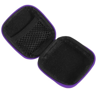 Portable Earbuds Carrying Case with Cable Organizer Bag for Travel, Eva Hard Shell Ear Buds Storage Pouch in Purple, Compatible with Wired Earphones and Chargers