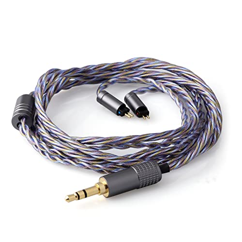 Linsoul Tripowin Zoe 4-Core Hybrid Litz IEM Upgrade Replacement IEM Cable | Pure Copper Silver-Plated Copper Gold-Plated, 24AWG In Ear Monitor Wire for Musician Audiophile, 3.5mm, 2pin 0.78mm - size: 2pin, style: 3.5mm