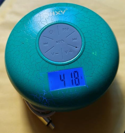 HROMEN Bluetooth Speaker,2nd Gen IPX7 Waterproof Bluetooth Speakers, Bathroom Shower Speaker,Wireless Cool Cracking Backlit, Suction Cup,Outdoor Speaker, Good Gift,Green