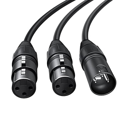 Balanced XLR Splitter Dual XLR Female to 1XLR 3Pin XLR Y-Split Patch Cable | 2XLR to 1XLR 3Pin Microphone Splitter for Studio Preamp,Equzalizer, speaker, Patch Bay, Studio Harmonizer, 1-feet - size: 1 Male XLR to 2 Female XLR, style: 1 Pack