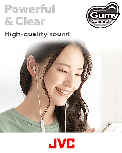JVC Gumy Connect USB-C 유선 이어버드 헤드폰, 비디오 및 게임용 지연 없음, 내장 DAC는 소음을 줄이고 사운드 품질을 향상시킵니다. 직경 9.2mm 네오디뮴 드라이버 - HAFR9UCB (블랙) - color: 블랙., size: USB-C Jack