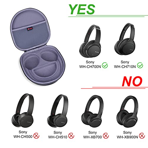 XANAD Hard Case for Sony WH-CH720N/WH-CH520N/WH-CH710N/WH-CH510 Wireless Bluetooth Noise Canceling Over The Ear Headphones - Storage Protective Travel Carrying Bag(Grey) - color: Gray