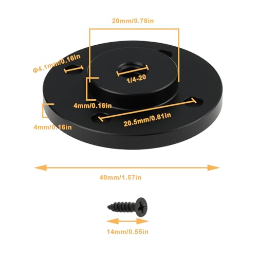 Create idea 2PCS 40x8mm 1/4-20Inch Thread Aluminum Alloy Microphone Stand Mount Adapter