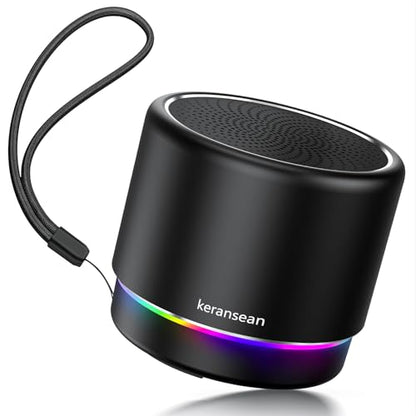 Portable Bluetooth Speaker 5.4, Mini Speaker with Noise Reduction Mic,Black | 12H Battery Life, Metal Cover,TWS Pairing, Wireless Speaker with RGB Lights for Home/Travel/Outdoor/Car/Beach by Music Lovers - color: Black