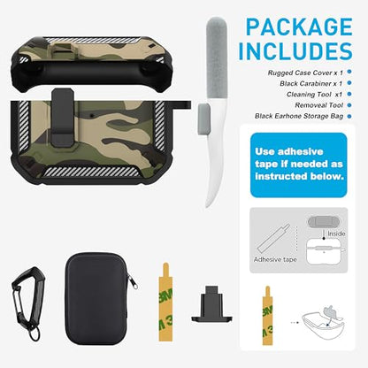 for AirPods Pro 3 Case with Magnetic Lock, Magsafe Compatible, Camo Jungle - color: Camo Jungle, size: AirPods Pro 3 Case 2025