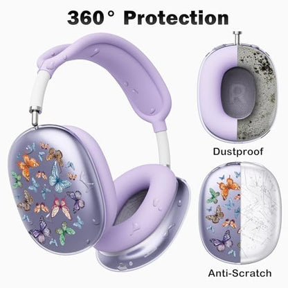 for AirPods Max Headphones Butterfly Ear Covers for AirPods Max 2 - color: Butterfly H/Purple