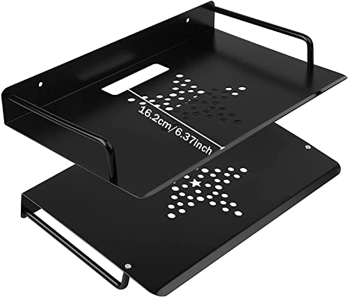 Alumimum Alloy Wall Mount Shelf Bracket for TV Accessories WiFi Router TV Box Set Top Box (Black, 11.2'' x 8.2'') - size: 11.2'' x 8.2''