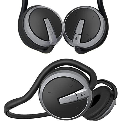 Soundbot Behind the Neck Headphones, Sweat Resistant Secure-Fit for Sports | 20-hr music streaming, 25-hr hands-free calling, built-in voice command, sleek black finish, lightweight all-day comfort fit