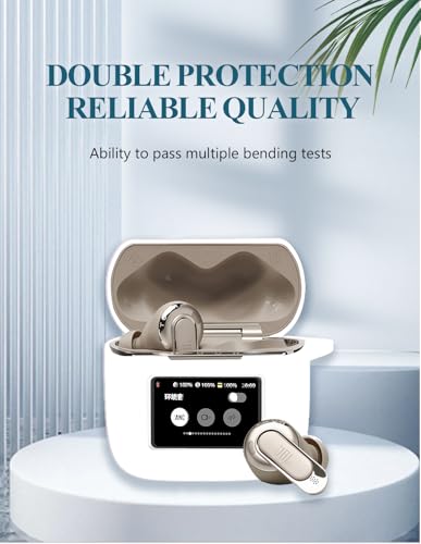 Case for JBL Tour Pro 3 - True Wireless Noise Cancelling Earbuds, Soft Silicone Protective Portable Scratch Shock Resistant with 2pack Screen Protector &Cleaner Kit & Carabiner & Lanyard，White - color: WHITE
