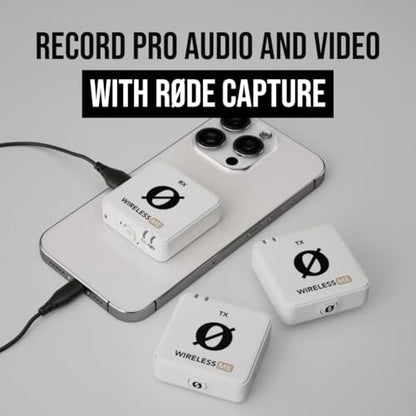 RØDE Wireless ME Dual Set Ultra-Compact Wireless Microphone System with Built-in Microphones, GainAssist Technology and 100m Range for Filmmaking, Interviews and Content Creation (White) - style: WIME Dual - White