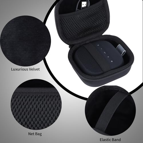 Storage Case Compatible with Bose SoundLink Micro 2nd Gen Speaker | Lightweight Carry, Secure Storage, Convenient Zipper, Soft Interior,Black Case - color: Black